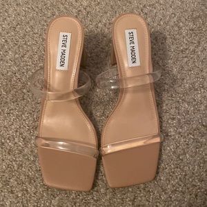 Steve Madden nude/clear heels size 7.5